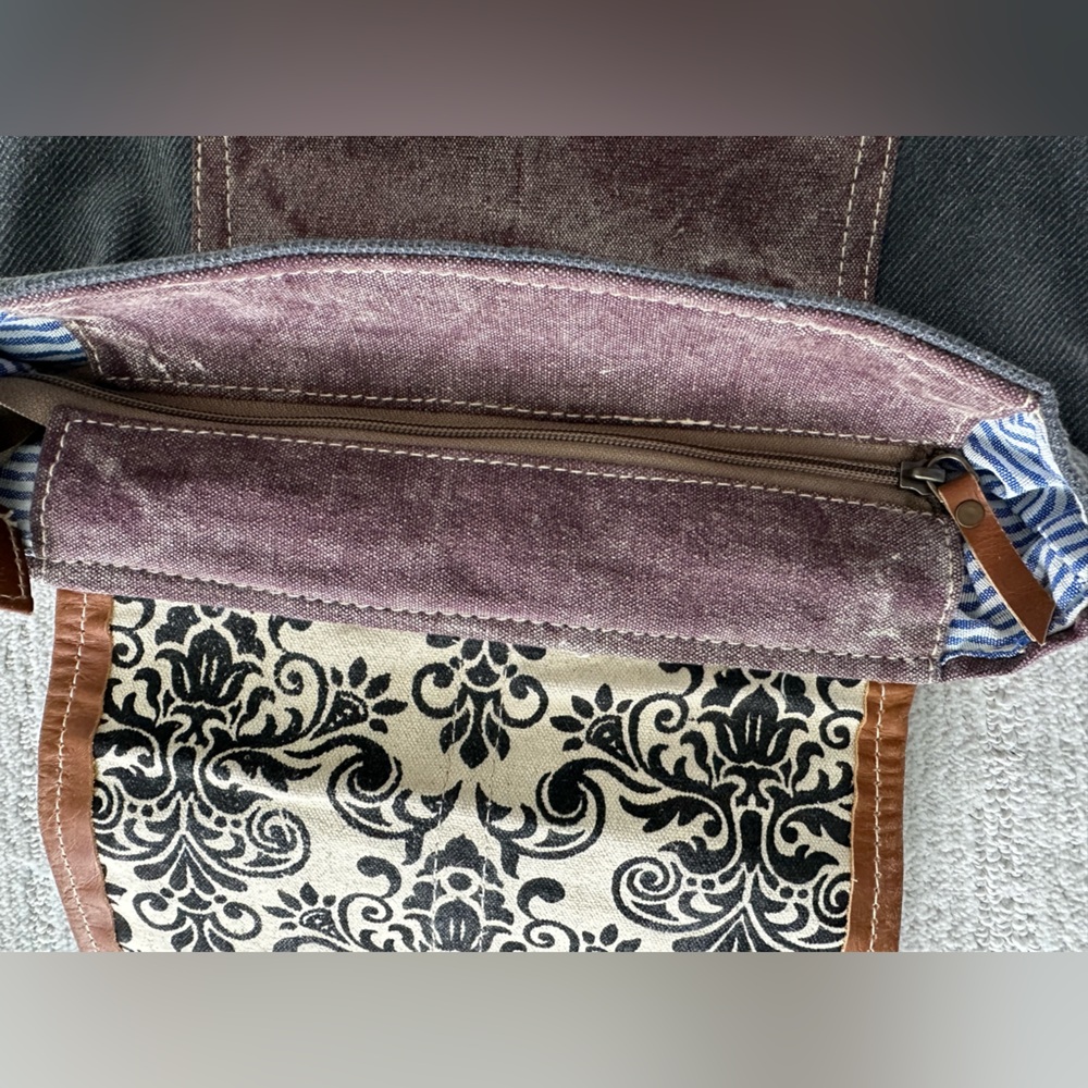 Clea Ray Mixed Fabric Canvas Print Backpack - NWT - Picture 4 of 7